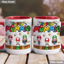 Load image into Gallery viewer, Personalized Super Mommy Accent Mug Custom Name Gift for Mom