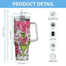 Load image into Gallery viewer, Personalized Grinch Christmas Tumbler with Handle Custom Name Gift