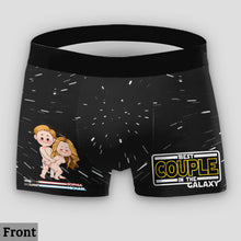 Load image into Gallery viewer, Personalized Best Couple in the Galaxy Briefs Set for Him & Her