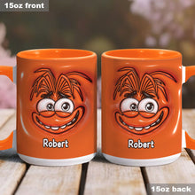 Load image into Gallery viewer, Personalized Two-Tone Accent Mug with Emotive Character - Custom Name Gift