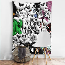 Load image into Gallery viewer, Personalized Nightmare Before Christmas Wall Tapestry Decor Gift