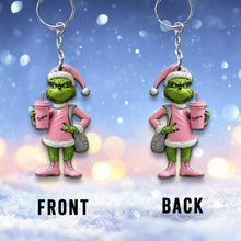 Load image into Gallery viewer, Personalized Grinch Keychain Custom Name Gift for Christmas