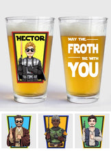 Load image into Gallery viewer, Personalized Beer Glass May The Froth Be With You Custom Gift for Dad