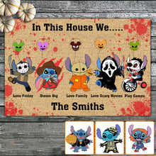 Load image into Gallery viewer, Personalized Doormat In This House Ohana Family Gift