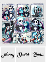 Load image into Gallery viewer, Personalized Nightmare Before Christmas Skinny Tumbler Custom Name Gift for Couples