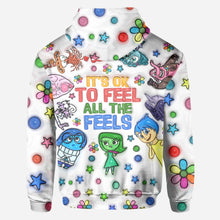 Load image into Gallery viewer, Personalized All Over Shirt with Fun 'All The Feels' Design for Kids