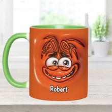 Load image into Gallery viewer, Personalized Two-Tone Accent Mug with Emotive Character - Custom Name Gift