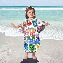 Load image into Gallery viewer, Personalized Kid Hooded Towel Poncho Custom Name Gift