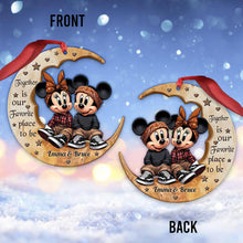 Load image into Gallery viewer, Personalized Acrylic Moon Ornament Custom Name Gift for Couples