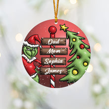 Load image into Gallery viewer, Personalized Merry Grinchmas Christmas Ornament Gift for Family