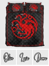 Load image into Gallery viewer, Personalized Dragons Game Quilt Set Custom Names Gift Idea