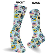 Load image into Gallery viewer, Personalized Cute Monsters Socks Custom Name Gift for Kids
