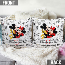 Load image into Gallery viewer, Personalized Mouse Couple Throw Pillow Custom Name Gift for Couples