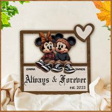 Load image into Gallery viewer, Personalized Always And Forever 2 Layered Wood Sign Gift for Couples
