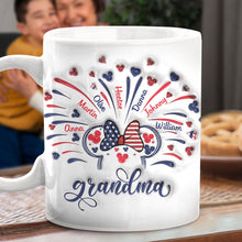 Load image into Gallery viewer, Personalized Firework Mouse Mug Custom Family Names Gift for Grandma