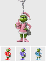 Load image into Gallery viewer, Personalized Grinch Keychain Custom Name Gift for Christmas