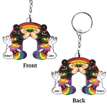 Load image into Gallery viewer, Personalized LGBT Support Keychain Custom Names for Couples