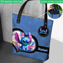 Load image into Gallery viewer, Personalized Blue Ohana Tote Bag Custom Name Gift for Mom