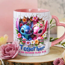 Load image into Gallery viewer, Personalized Heart Handle Mug Custom Names Couples Gift