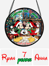 Load image into Gallery viewer, Personalized Stained Glass Suncatcher Unique Couple Gift for Anniversary