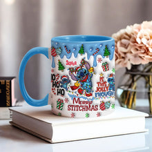 Load image into Gallery viewer, Personalized Merry Stitchmas Accent Mug Custom Name Gift