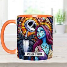 Load image into Gallery viewer, Personalized Jack and Sally Accent Mug Custom Couples Gift