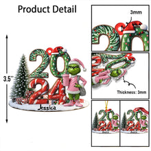 Load image into Gallery viewer, Personalized Grinch Christmas Ornament Custom Shaped Gift 2024