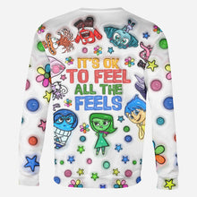 Load image into Gallery viewer, Personalized All Over Shirt with Fun 'All The Feels' Design for Kids