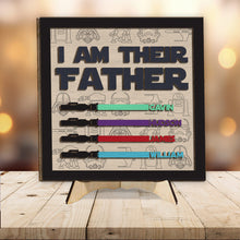 Load image into Gallery viewer, Personalized 2 Layered Wood Plaque I Am Their Father Gift for Dad