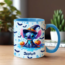 Load image into Gallery viewer, Personalized Halloween Ohana Accent Mug with Custom Name