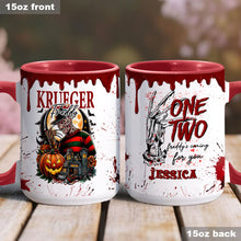 Load image into Gallery viewer, Personalized Horror Accent Mug Custom Name Gift for Fans