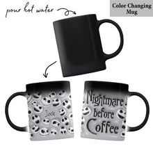 Load image into Gallery viewer, Personalized Nightmare Before Coffee Mug with Custom Name
