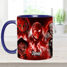 Load image into Gallery viewer, Personalized Horror Movie Accent Mug Custom Name Gift for Fans