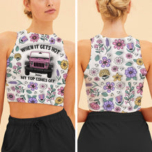 Load image into Gallery viewer, Personalized Floral Print Crop Tank Top Custom Name Gift