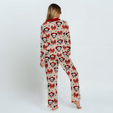 Load image into Gallery viewer, Personalized Cute Mouse Christmas Pajamas Button Down Set