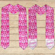 Load image into Gallery viewer, Personalized Pink Graduation Stole Custom Name for Seniors