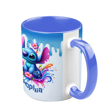 Load image into Gallery viewer, Personalized Blue Ohana Accent Mug Custom Name Gift Idea