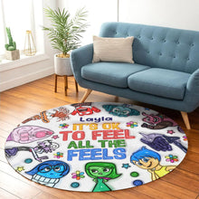 Load image into Gallery viewer, Personalized Round Rug 'It's Ok To Feel All The Feels' Unique Gift for Kids
