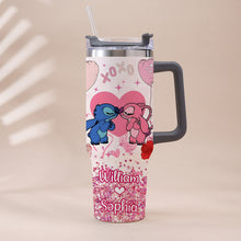 Load image into Gallery viewer, Personalized Ohana Tumbler with Handle Custom Name Gift for Couples