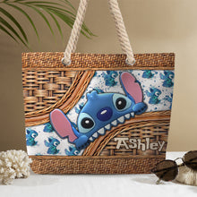 Load image into Gallery viewer, Personalized Canvas Beach Bag with Custom Design for Beach Day