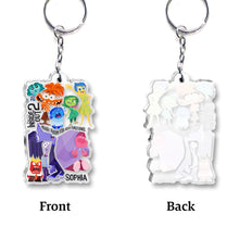 Load image into Gallery viewer, Personalized Acrylic Keychain Custom Name Inside Out Design Gift