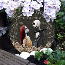 Load image into Gallery viewer, Personalized Round Slate Stone First Kiss Gift for Couples