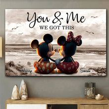 Load image into Gallery viewer, Personalized Couple Beach Scene Canvas Vintage Art Gift