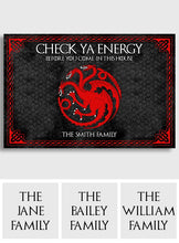 Load image into Gallery viewer, Personalized Game Of Thrones Doormat Custom Family Name