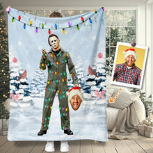Load image into Gallery viewer, Personalized Horror Character Blanket Custom Gift for Halloween