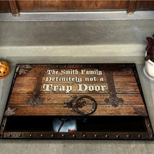 Load image into Gallery viewer, Personalized Family Doormat Funny Trap Door Design Custom Name