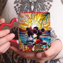 Load image into Gallery viewer, Personalized Heart Handle Mug Custom Name Gift for Couple
