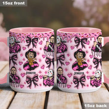 Load image into Gallery viewer, Personalized Pink Halloween Accent Mug with Custom Name