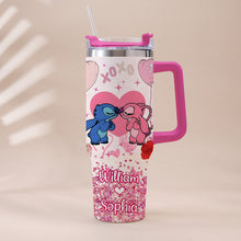 Load image into Gallery viewer, Personalized Ohana Tumbler with Handle Custom Name Gift for Couples