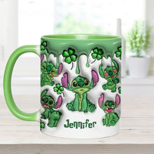 Load image into Gallery viewer, Personalized Lucky Shamrock Accent Mug Custom Name Gift